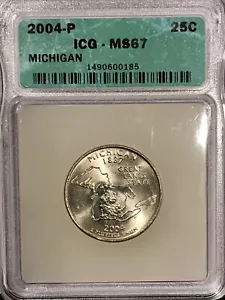2004 P 25C Michigan State Quarter MS67 ICG - Picture 1 of 2