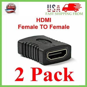 2X HDMI Female to Female Coupler Connector Extender Adapter Cable HDTV 1080P 4K - Picture 1 of 18