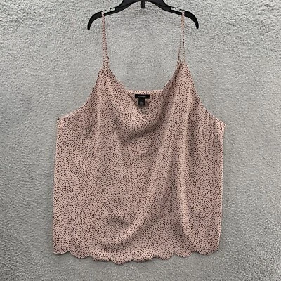 Halógena Cami Semi Transparente Mujer Rosa Rubor Punteado Correas Ajustables Borde Redondo 1X Foto 1 de 4