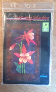 NEW! BEE Creative Studio Applique Quilt BLOCK "Captivating Columbine" 11x18 - Picture 1 of 3