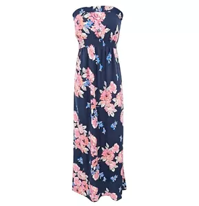Old Navy Maternity Tube Maxi Dress Size M Floral Smocked Boho Cottage Tropical - Picture 1 of 8
