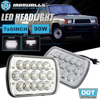 Par de faros LED 7x6" lámpara de haz alto-bajo para Mitsubishi Mighty-Max 1983-1995 Foto 1 de 4