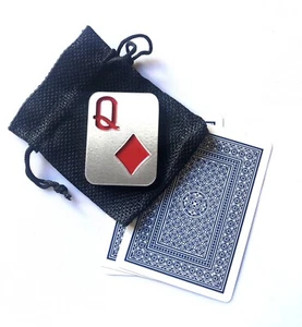 Queen Of Diamonds Poker Card Guard Protector, With Storage Bag - Picture 1 of 2