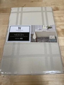 NEW Wamsutta Spill Proof 52 In X 52 In Microfiber Tablecloth - Oyster - Picture 1 of 3