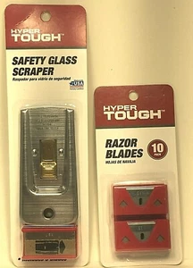 Safety Glass Scraper with Single-Edge Razor Blades, 10-pack - Picture 1 of 3