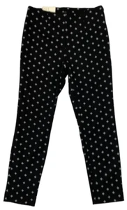 A New Day Pants Skinny Ankle High Rise Fitted Hip Thigh Black White Floral Pants - Picture 1 of 10