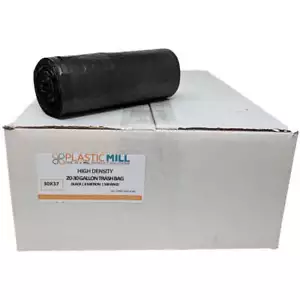 20-30 Gallon Garbage Bags, High Density: Black, 8 Micron, 30x37, 500 Bags. - Picture 1 of 1