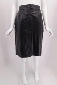 Ausgezeichneter gefütterter schwarzer weicher Damen-Lederrock Größe 10 - Bild 1 von 8