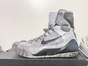 2014 Mens Nike Kobe IX 9 Elite Detail Fog Grey Black Size 10 Used Rare OG NDS - Picture 1 of 11