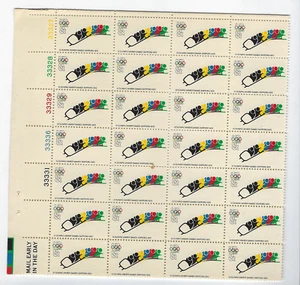 USA 1972 Winter Olympics Sapporo Bobsled Plate Block 28 MNH Scott #1461 8 cents - Foto 1 di 2