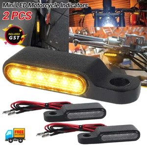 2X Mini Amber Motorcycle LED Indicator Turn Signal Light Blinker Blinker Lamp - Picture 1 of 12