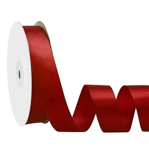 Solid Color Red Satin Ribbon 7/8 inch X 50 Yards Fabric Ribbons for Crafts Gi... - Picture 1 of 4
