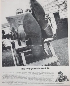 Polaroid Camera AD Land Automatic 5 Yr Old Original 1961 Print Advertisement - Picture 1 of 12