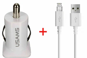 Dual Port 3.1A Car Charger Plug & 1M Micro USB Cable - Picture 1 of 9