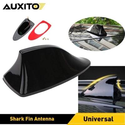 Car Shark Fin Antenna AM FM Radio Signal Aerial Accessories Black Waterproof - Image 1 of 4
