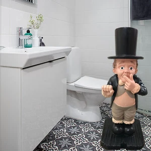 Sculpture Statue Cute Decorative Resin Butler Shape Paper Holder for Toilet - Picture 1 of 12