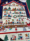 Makower Santa's Workshop Christmas Pocket Advent Calendar Cotton Fabric Panel