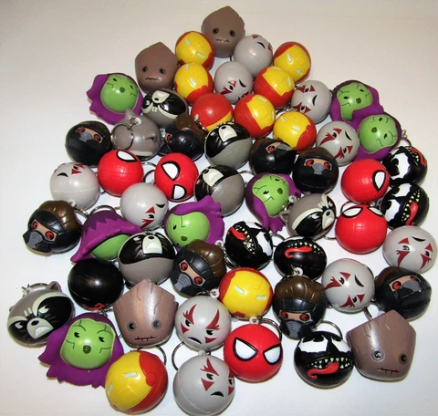 Marvel Foam Head Keychains Mixed Bulk Lot of (60) Groot Iron-man Rocket & More Cover