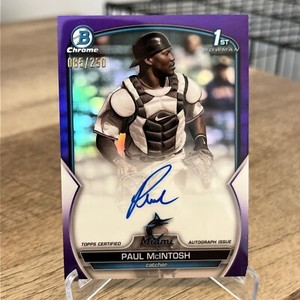 PAUL MCINTOSH 2023 Bowman Chrome 1st Purple Auto #/250 Miami Marlins