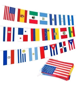 Hispanic Heritage Month Flag Banner, 21 Pcs Spanish-Speaking Country... - Picture 1 of 6