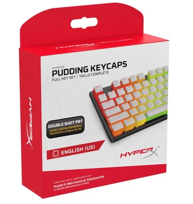 HyperX – Pudding Keycaps 104 Tasten US Layout, PBT, RGB, OEM Profil, Weiß - Bild 1 von 4