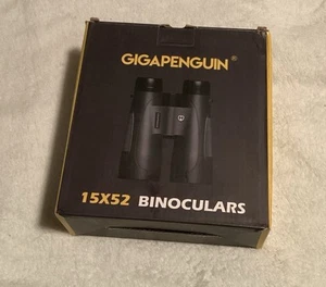 Gigapenguin 15x52 HD Glass Waterproof Binoculars Black W/ Original Carrying Case - Picture 1 of 4