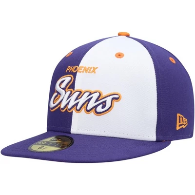 Men's New Era Purple/White Phoenix Suns Script Pinwheel 59FIFTY Fitted Hat - Image 1 of 4