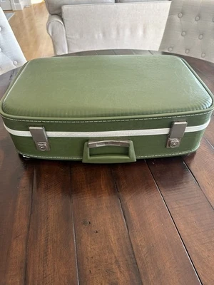 Maleta de equipaje rígida vintage verde aguacate Foto 1 de 4