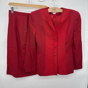 TUTA CHRISTIAN DIOR ANNI 80 LANA ROSSA 2 pezzi taglia 4*vedi dettagli - Foto 1 di 19