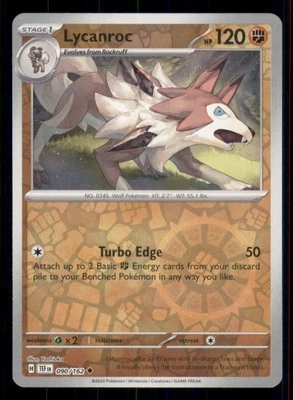 Lycanroc SV05: Temporal Forces #090/162 Uncommon Reverse Holo Pokemon NM - Image 1 of 2