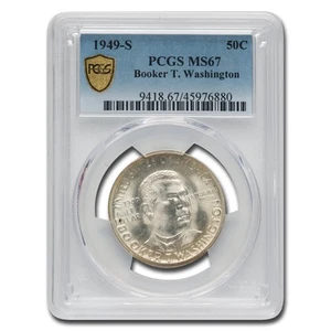 1949-S Booker T. Washington Commemorative Half Dollar MS-67 PCGS - Picture 1 of 3
