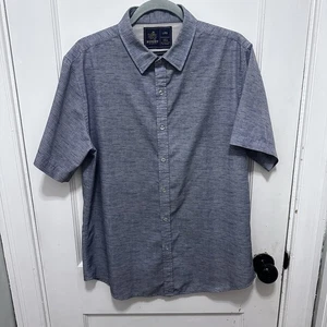 Rugby University  Button Up Shirt Men's Size Large Stretch Blue Stripes - Picture 1 of 7