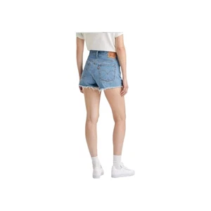 Levi's 501 Size 29W Quiet Riot Light Blue High Rise Heavy Distressed Jean Shorts - Picture 1 of 5