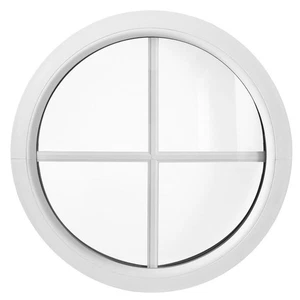 Rundfenster Fest Weiss Kunststoff mit Innenliegende Sprossen 2-fach Verglasung - Bild 1 von 8