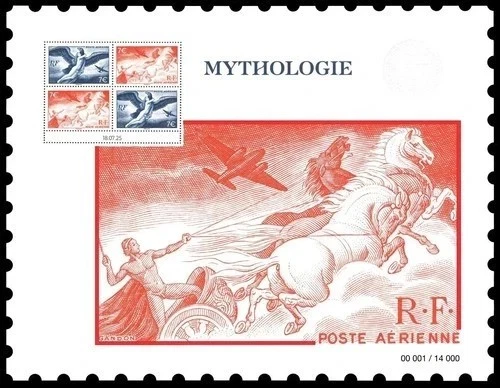 Hoja/póster de recuerdo Francia 2025 MITOLOGÍA en paquete original emitido por 14.000 Foto 1 de 1