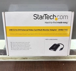 Adaptador Multi Monitor StarTech USB 3.0 a DVI - 2048x1152 USB32DVIPRO Totalmente Nuevo - Imagen 1 de 2