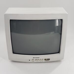 Rare White Sharp CRT TV 13J-M150 13 Inch Retro Gaming TV A/V Inputs 
