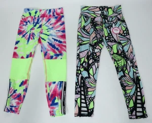 Girls Lot 2 Justice Multicolor Activewear Leggings Size Medium (10) NEW - Picture 1 of 3