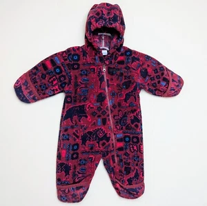 Columbia Snowtop II Bunting Buffalo Near Red Fleece Outdoor Thermal 0-3 Months - Picture 1 of 8