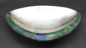 Mid Century LOS CASTILLO Mexico Versilbert Intarsien Edelstein Schmuck / Bonboniere - Bild 1 von 11
