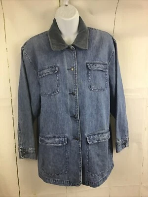 Vintage Marsh Landing Petites Women’s Denim Corduroy Collar Barn Jacket Sz. PS - Image 1 of 4