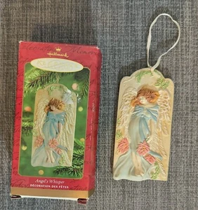 HALLMARK ANGELS WHISPER ORNAMENT CHRISTMAS KEEPSAKE PORCELAIN 2001 - Picture 1 of 3