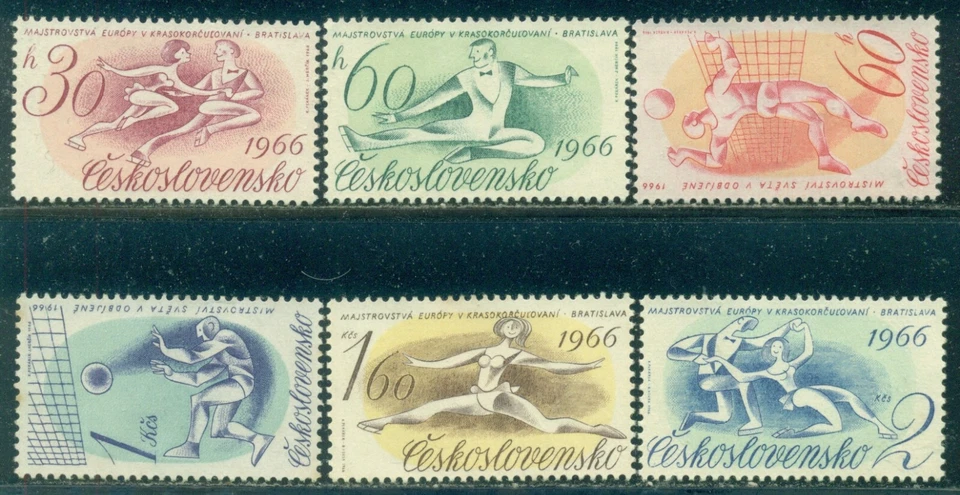 CZECHOSLOVAKIA SCOTT #'s 1367-1372, SPORTS, MINT, NO GUM, GREAT PRICE! - Image 1 of 1