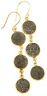 Details about   14k Yellow Gold Druzy Earrings Peacock Purple Triple Round Bezel Long Drops 2.5 