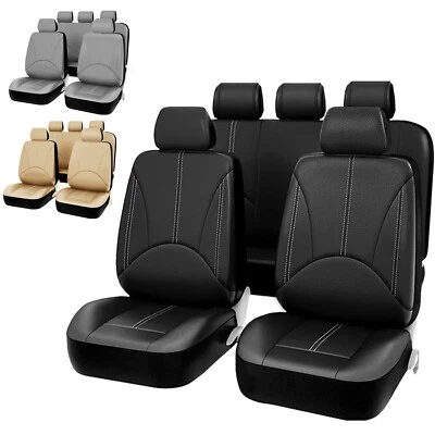 Leather Universal Seat Cover Front Rear For Hyundai Car Truck SUV 5Sits Full Set Foto 1 de 4