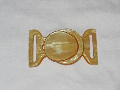 Hebilla de cinturón vintage con cierre de celuloide 2 piezas - 2,5" x 1,25" Art Deco Foto 1 de 4