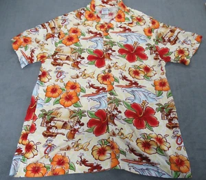 Disney Parks Hawaiihemd Medium Mickey Mouse Donald Goofy All Over Print Herren - Bild 1 von 14