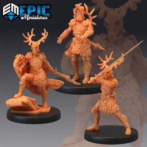 Green Knights, Dungeons and Dragons Miniature, Druid Forest Warrior, D&D Fantasy - Picture 1 of 14
