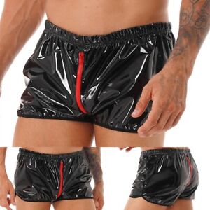 Brand New Faux Leather Shorts Boxer Briefs Black Boxer Briefs Faux Leather Mens