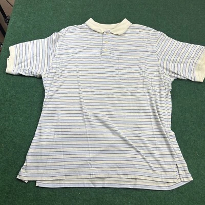Polo de golf Windham Pointe vintage de los 90 para hombre talla XL a rayas amarillo azul Foto 1 de 4